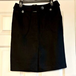 Talbots Irish Linen Black Belted Career Business Pencil Skirt Fully Lined Size 6